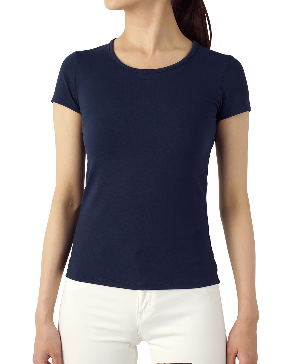 クルーネック半袖Tシャツ(36 ネイビー): レディース | メーカーズシャツ鎌倉 公式通販 | 日本製ワイシャツ ネクタイ ブラウス