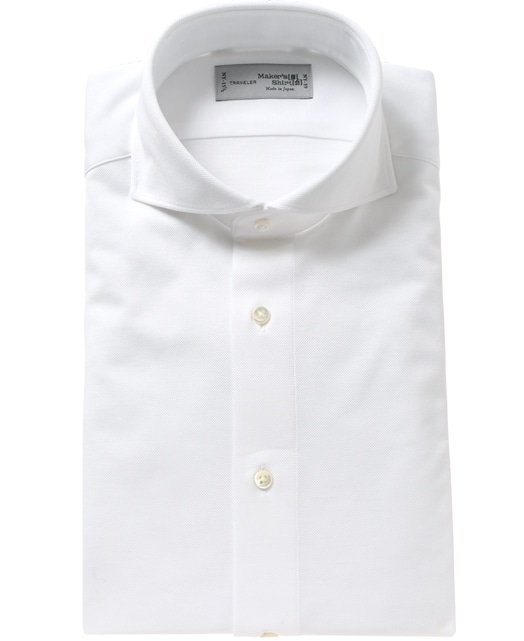 ニットシャツ（ストレッチ）(37 (S) 白): メンズ｜メーカーズシャツ