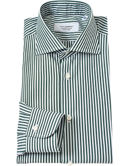 green and white striped mens dress shirt